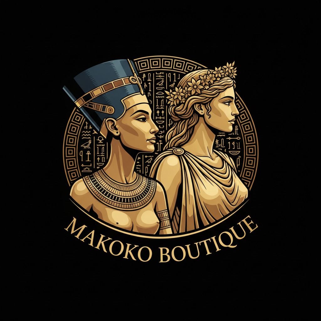 Logo Makoko Boutique avec Néfertiti et Cybèle