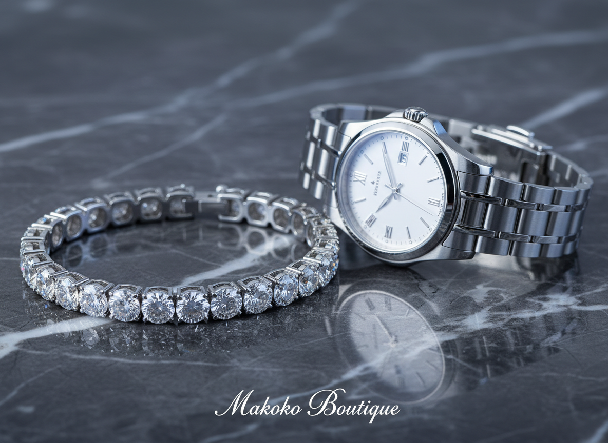 Bijoux en argent et or blanc